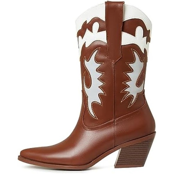 Kalstage Women's Retro High Heel Cowboy Boots | Sz 8 Shoes MSRP $110 - Picture 1 of 9